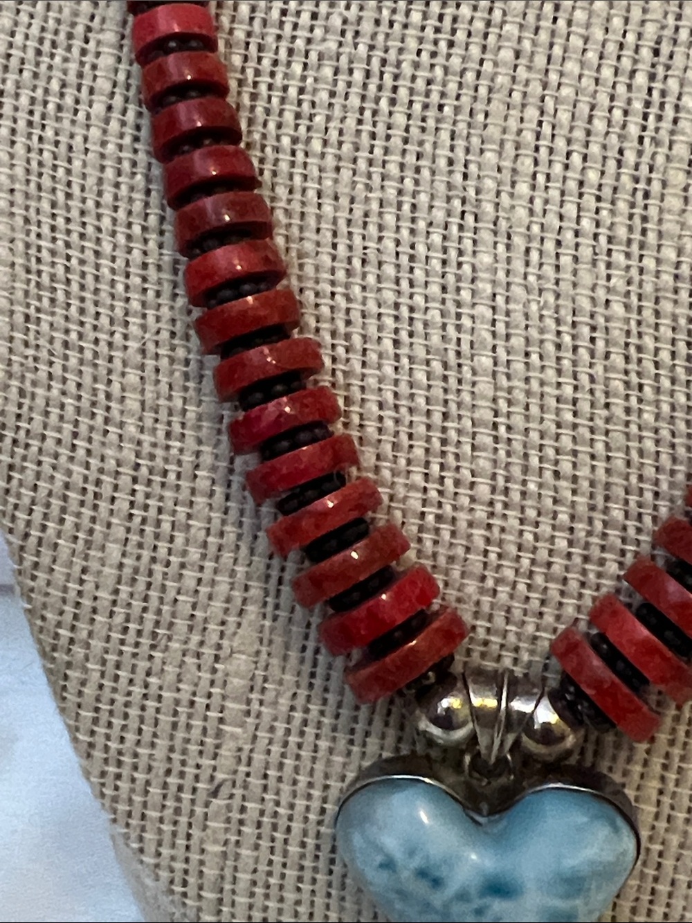 Coral and Larimer Necklace - Picture 2 of 7